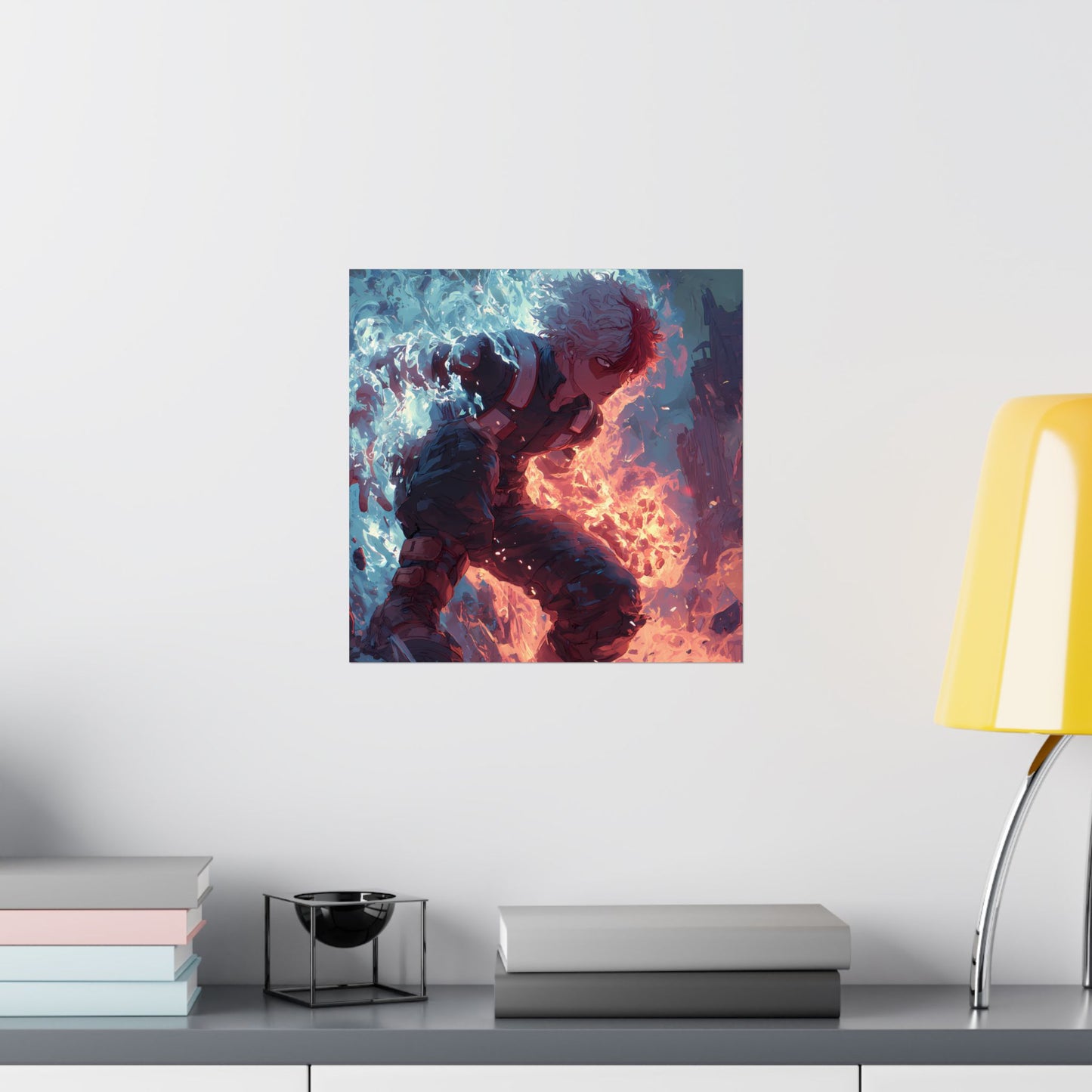 Icy Flames Shoto Todoroki My Hero Academia Anime Matte Vertical Poster Wall Art