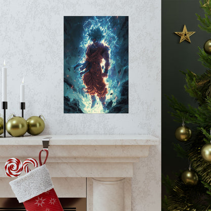 Super Saiyan Blue Goku, Dragon Ball Super Anime Fan Art Matte Vertical Poster Wall Art