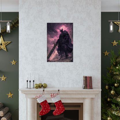 Dark Elemental Knight, Original Anime Art Matte Vertical Poster Wall Art