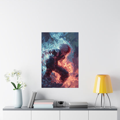 Icy Flames Shoto Todoroki My Hero Academia Anime Matte Vertical Poster Wall Art