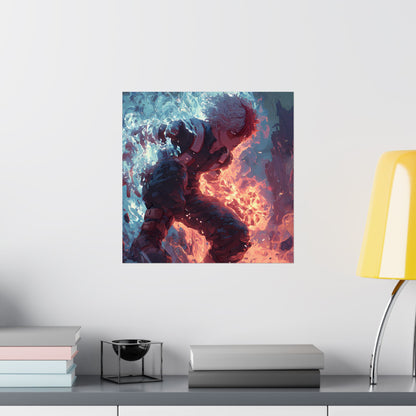 Icy Flames Shoto Todoroki My Hero Academia Anime Matte Vertical Poster Wall Art
