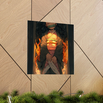 Sleeping Nezuko, Demon Slayer Anime Matte Vertical Poster Wall Art