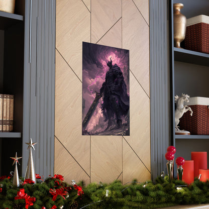 Dark Elemental Knight, Original Anime Art Matte Vertical Poster Wall Art