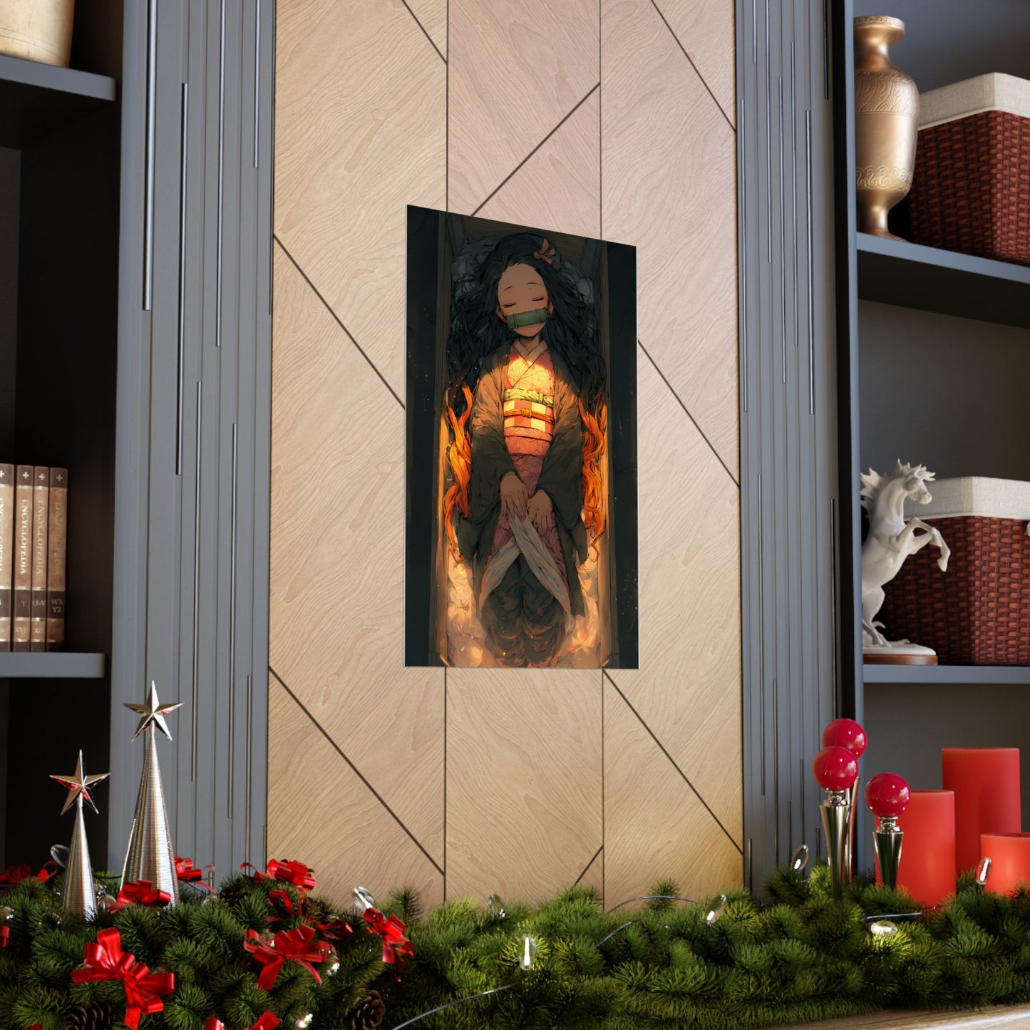 Sleeping Nezuko, Demon Slayer Anime Matte Vertical Poster Wall Art