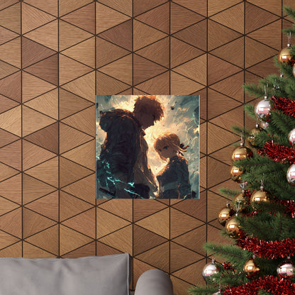 Saber and Emiya Shirou, Fate Stay Night Unlimited Blade Works Matte Vertical Poster Wall Art