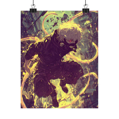Tokyo Ghoul One Eyed Ghoul Kaneki Ken Anime Fan Art Matte Vertical Poster Wall Art