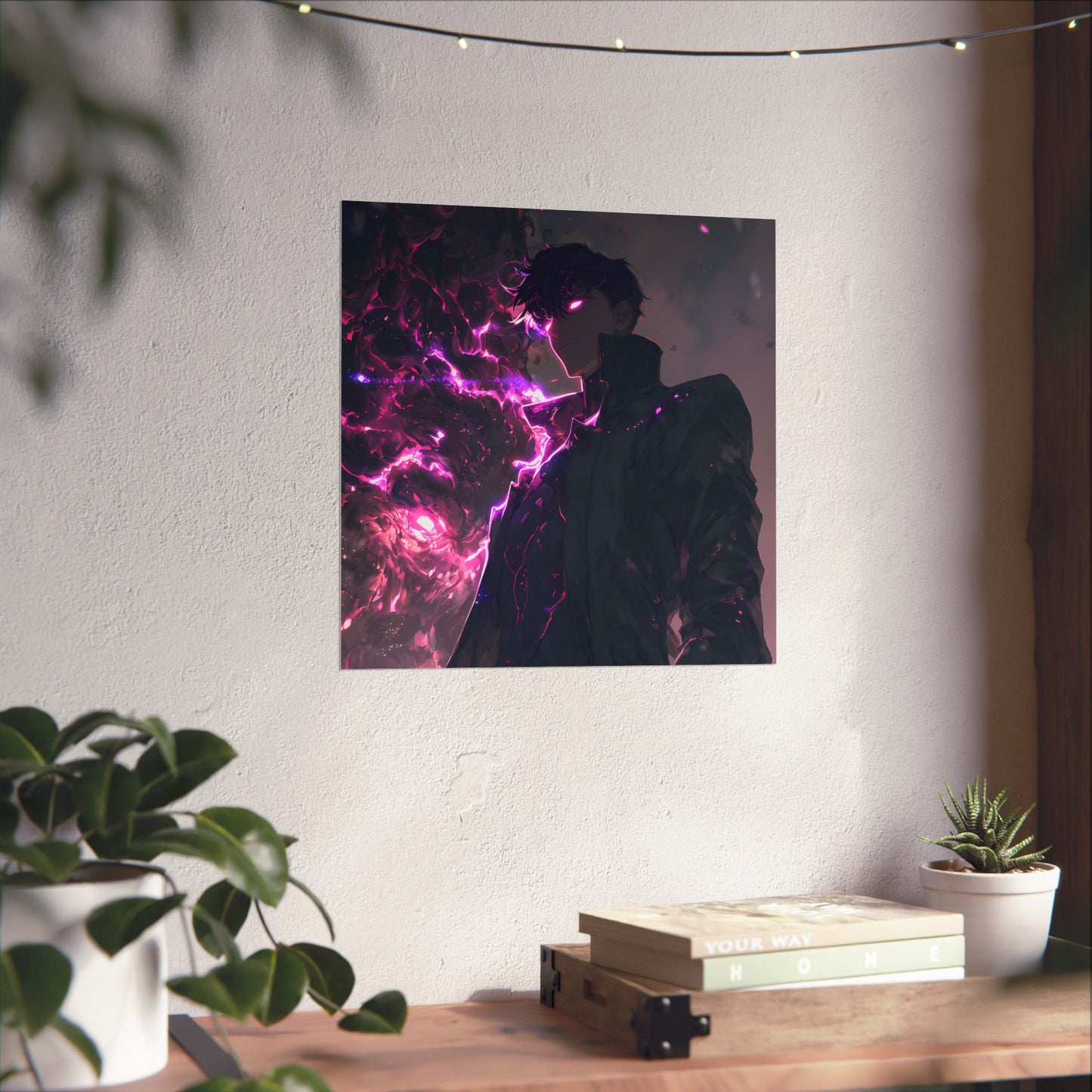 Solo Leveling Sung Jinwoo Shadow Monarch Anime Fan Art Matte Vertical Poster Wall Art