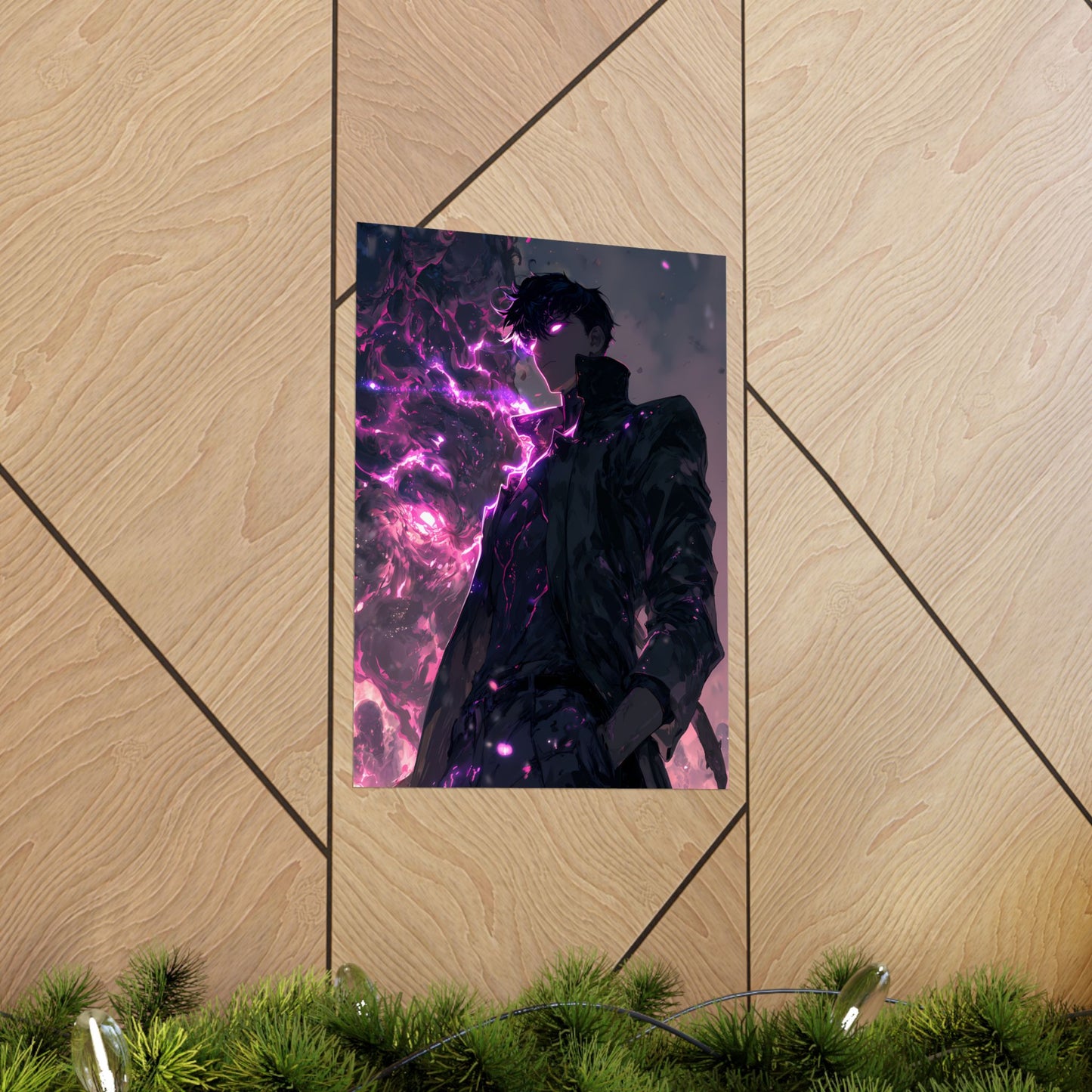 Solo Leveling Sung Jinwoo Shadow Monarch Anime Fan Art Matte Vertical Poster Wall Art