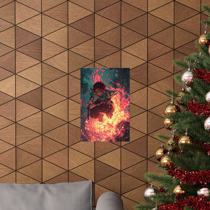 Tanjiro Kamado Hinokami Kagura, Demon Slayer Anime Matte Vertical Poster Wall Art