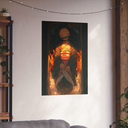 Sleeping Nezuko, Demon Slayer Anime Matte Vertical Poster Wall Art