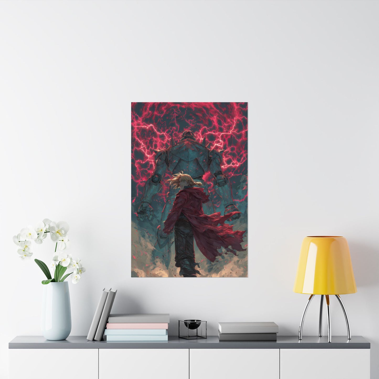 Edward and Alphonse Elric, Fullmetal Alchemist Brotherhood Anime Matte Vertical Poster Wall Art