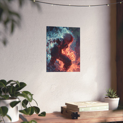Icy Flames Shoto Todoroki My Hero Academia Anime Matte Vertical Poster Wall Art