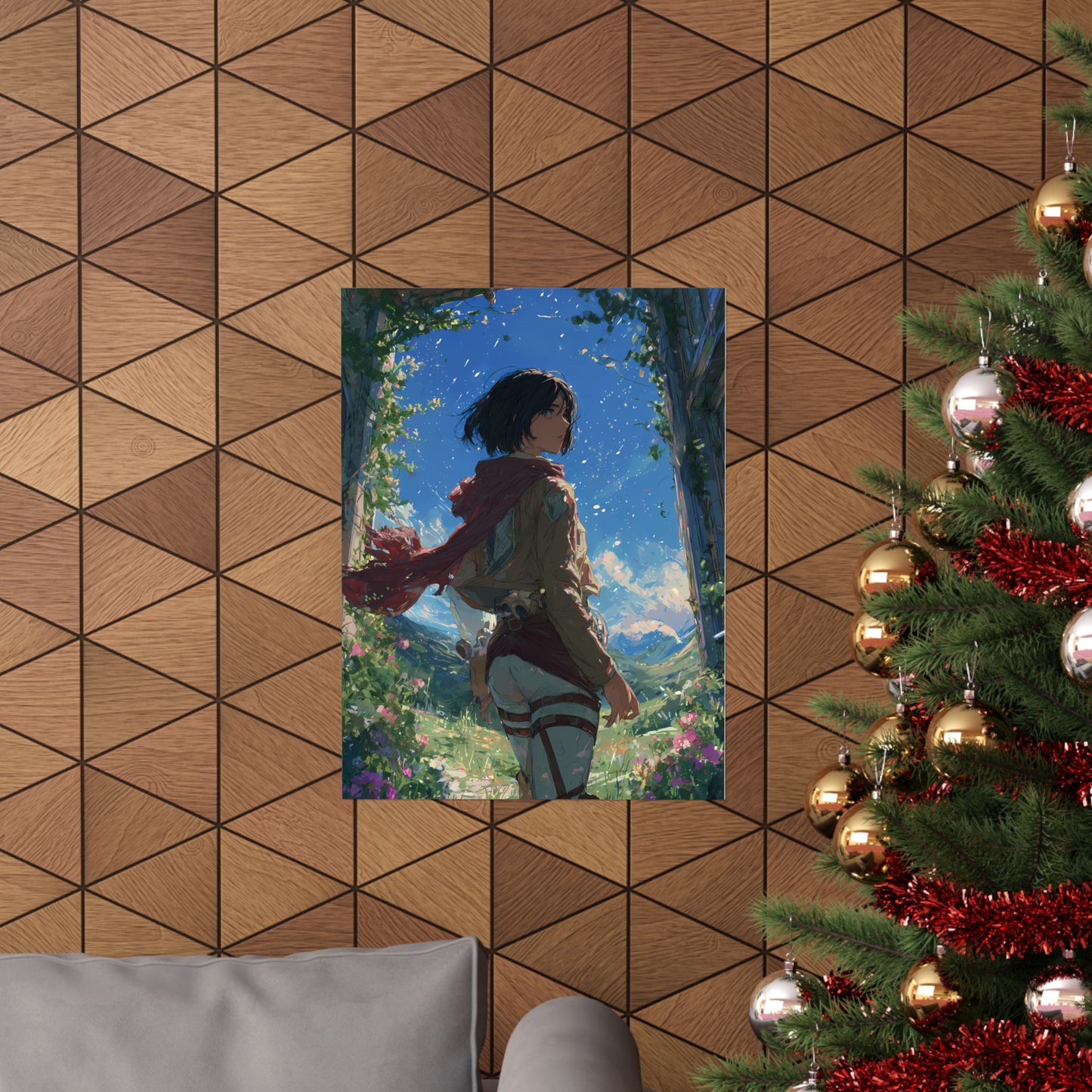 Mikasa Ackerman, Attack On Titan Anime Fan Art Matte Vertical Poster Wall Art
