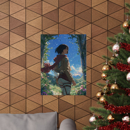 Mikasa Ackerman, Attack On Titan Anime Fan Art Matte Vertical Poster Wall Art