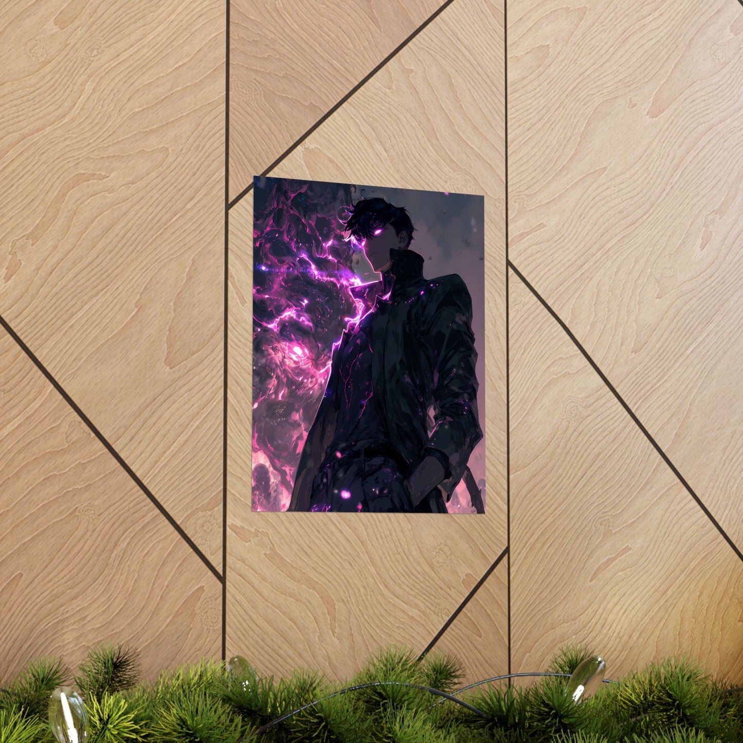 Solo Leveling Sung Jinwoo Shadow Monarch Anime Fan Art Matte Vertical Poster Wall Art