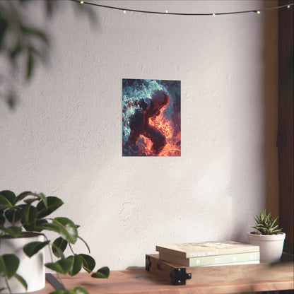 Icy Flames Shoto Todoroki My Hero Academia Anime Matte Vertical Poster Wall Art