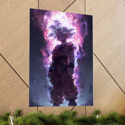 Ultra Instinct Kid Goku, UI Dragon Ball Super Matte Vertical Poster Wall Art