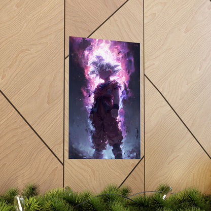 Ultra Instinct Kid Goku, UI Dragon Ball Super Matte Vertical Poster Wall Art