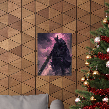 Dark Elemental Knight, Original Anime Art Matte Vertical Poster Wall Art