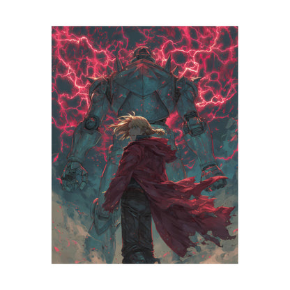 Edward and Alphonse Elric, Fullmetal Alchemist Brotherhood Anime Matte Vertical Poster Wall Art