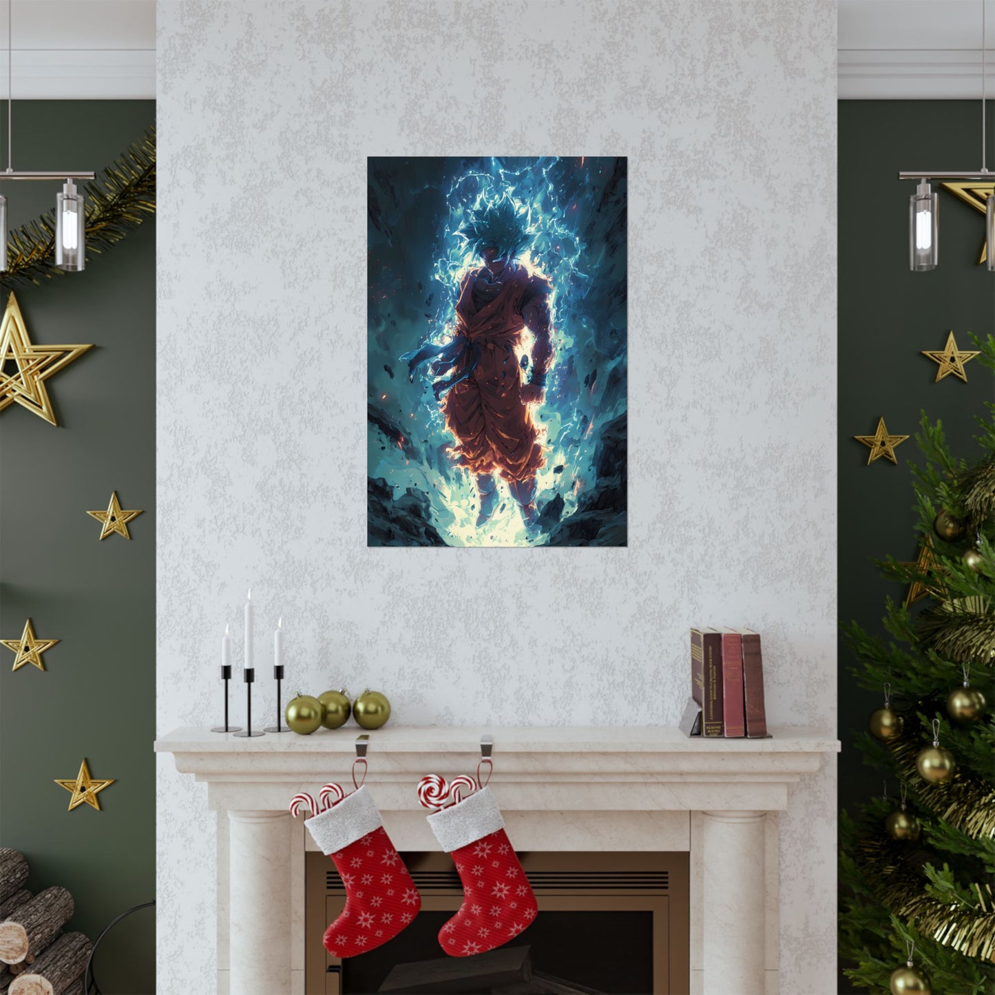 Super Saiyan Blue Goku, Dragon Ball Super Anime Fan Art Matte Vertical Poster Wall Art
