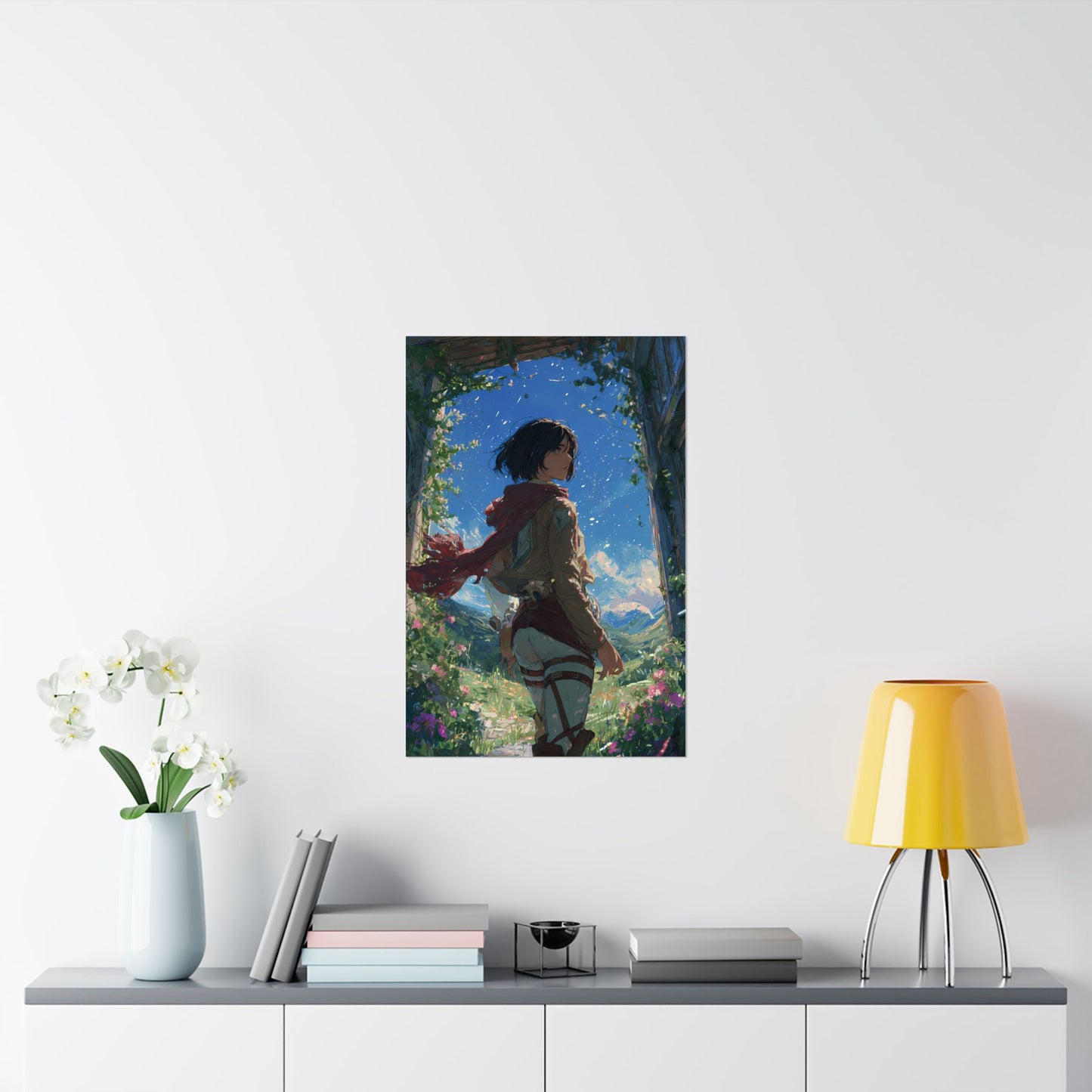 Mikasa Ackerman, Attack On Titan Anime Fan Art Matte Vertical Poster Wall Art