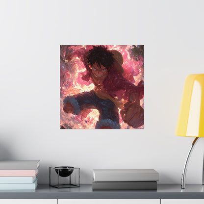 Monkey D. Luffy, One Piece Anime Gomu Gomu No Mi Matte Vertical Poster Wall Art