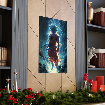 Super Saiyan Blue Goku, Dragon Ball Super Anime Fan Art Matte Vertical Poster Wall Art