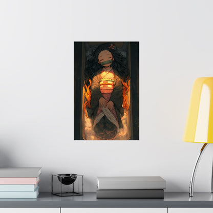 Sleeping Nezuko, Demon Slayer Anime Matte Vertical Poster Wall Art