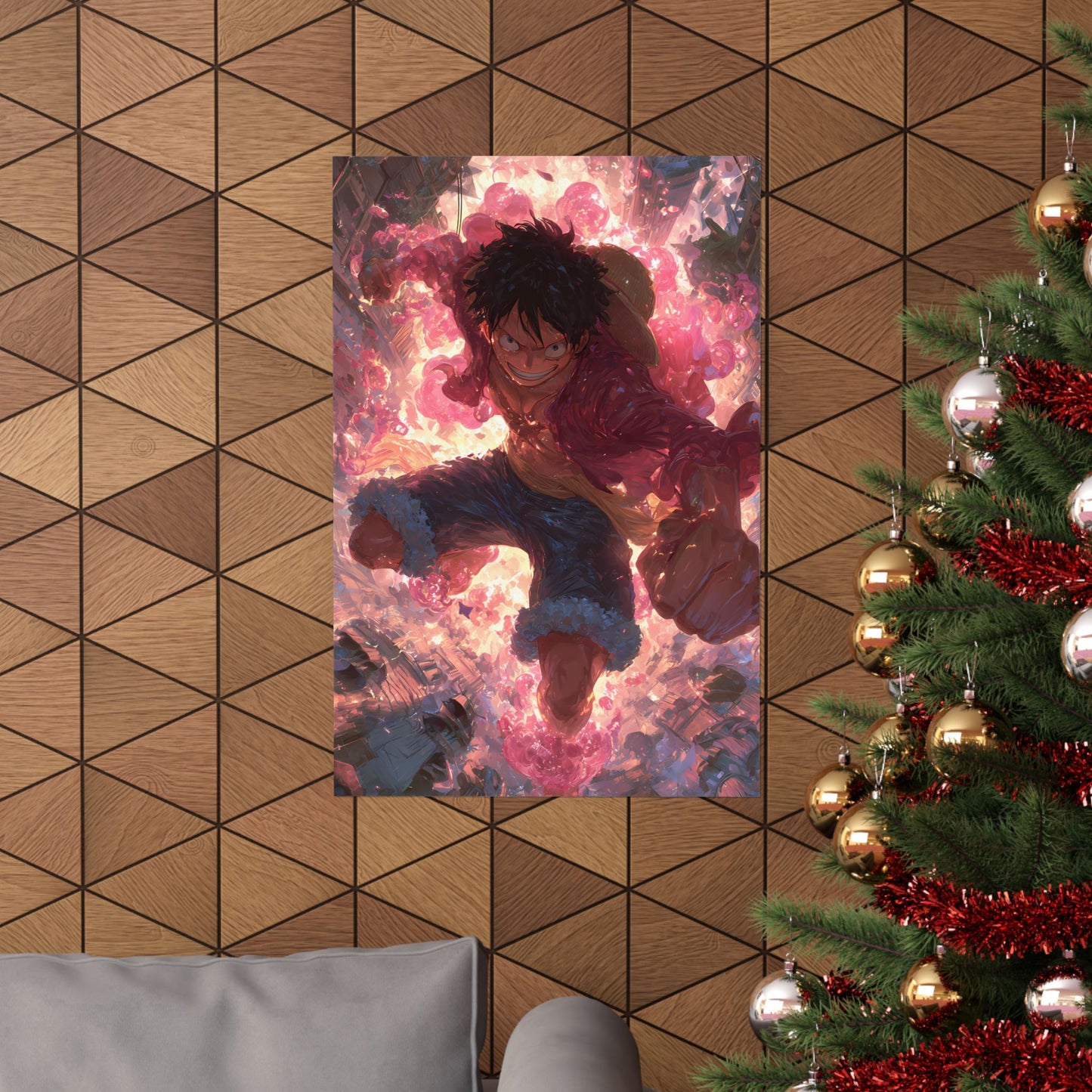 Monkey D. Luffy, One Piece Anime Gomu Gomu No Mi Matte Vertical Poster Wall Art