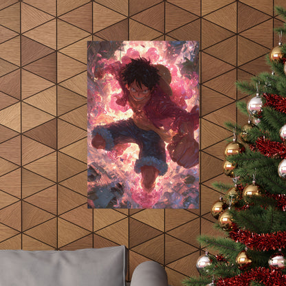 Monkey D. Luffy, One Piece Anime Gomu Gomu No Mi Matte Vertical Poster Wall Art