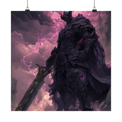Dark Elemental Knight, Original Anime Art Matte Vertical Poster Wall Art