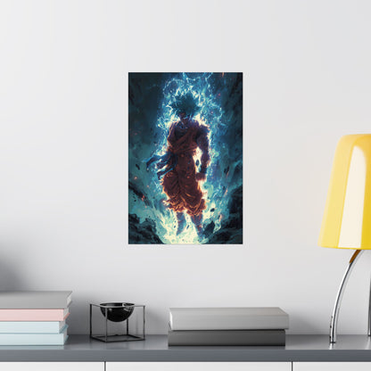 Super Saiyan Blue Goku, Dragon Ball Super Anime Fan Art Matte Vertical Poster Wall Art