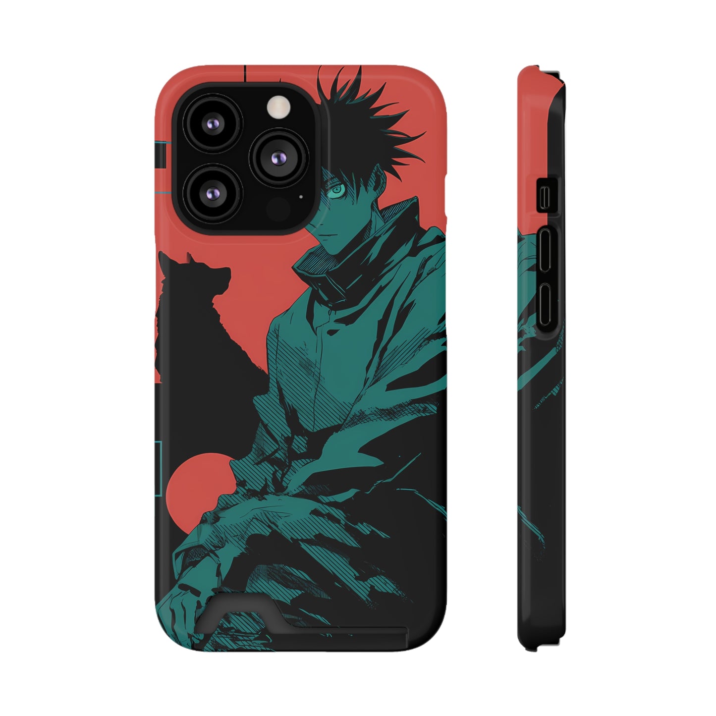 Megumi Fushiguro Jujutsu Kaisen Anime Phone Case with Card Holder
