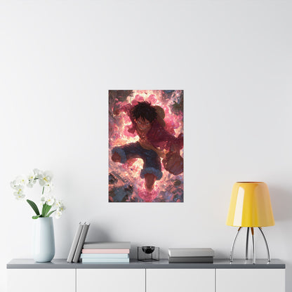 Monkey D. Luffy, One Piece Anime Gomu Gomu No Mi Matte Vertical Poster Wall Art