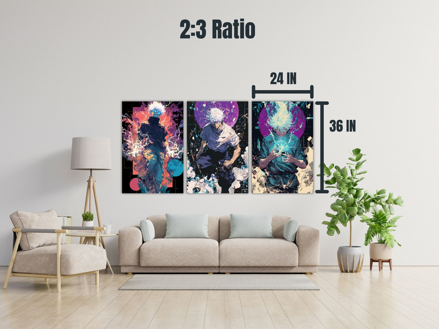 Gojo Satoru Jujutsu Kaisen Anime Posters, Matte Vertical Poster Wall Art