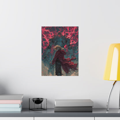 Edward and Alphonse Elric, Fullmetal Alchemist Brotherhood Anime Matte Vertical Poster Wall Art