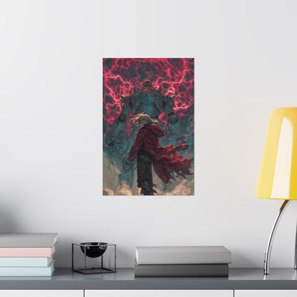 Edward and Alphonse Elric, Fullmetal Alchemist Brotherhood Anime Matte Vertical Poster Wall Art