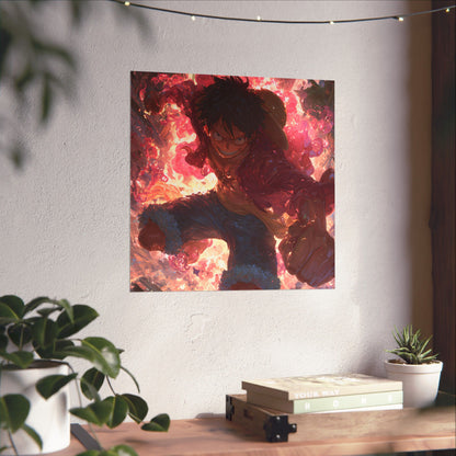 Monkey D. Luffy, One Piece Anime Gomu Gomu No Mi Matte Vertical Poster Wall Art