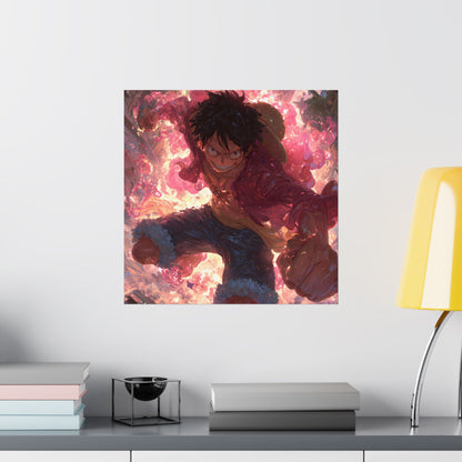 Monkey D. Luffy, One Piece Anime Gomu Gomu No Mi Matte Vertical Poster Wall Art