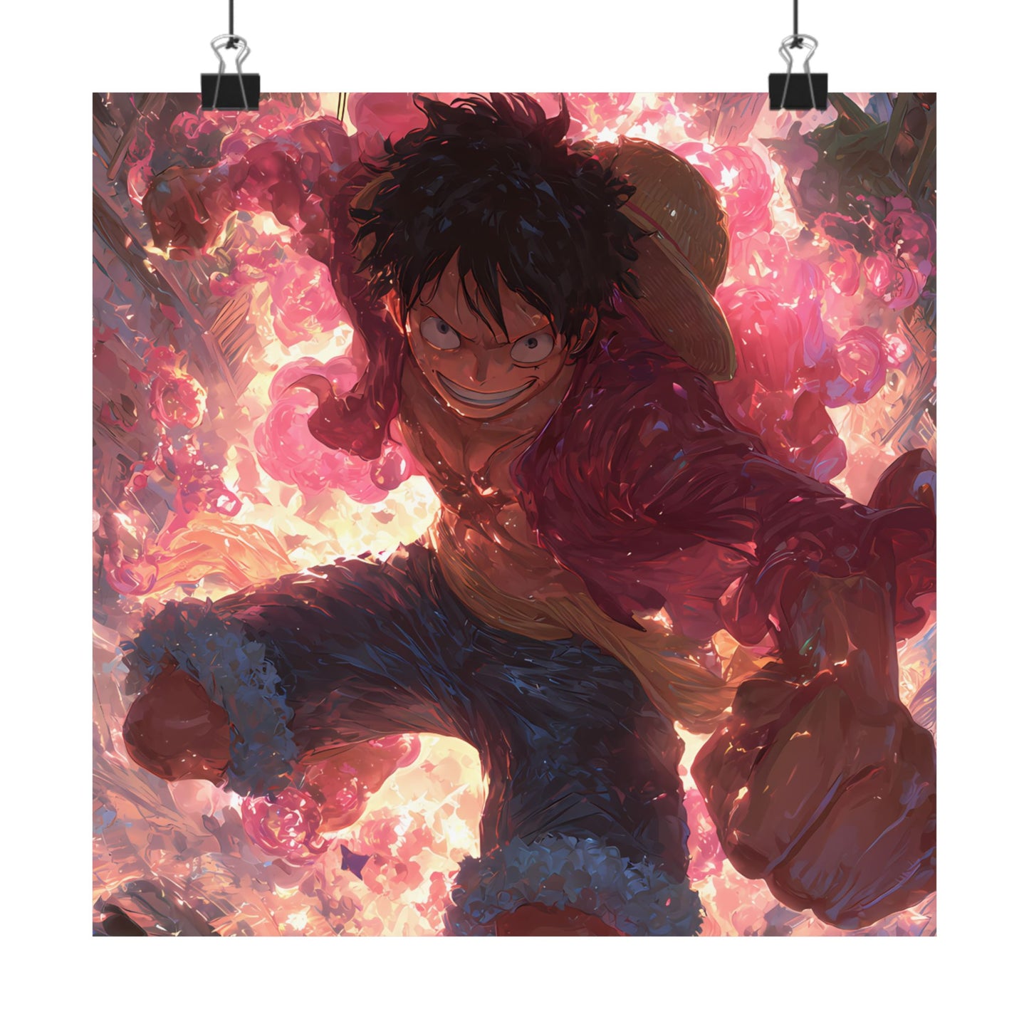 Monkey D. Luffy, One Piece Anime Gomu Gomu No Mi Matte Vertical Poster Wall Art