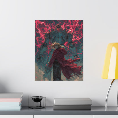 Edward and Alphonse Elric, Fullmetal Alchemist Brotherhood Anime Matte Vertical Poster Wall Art