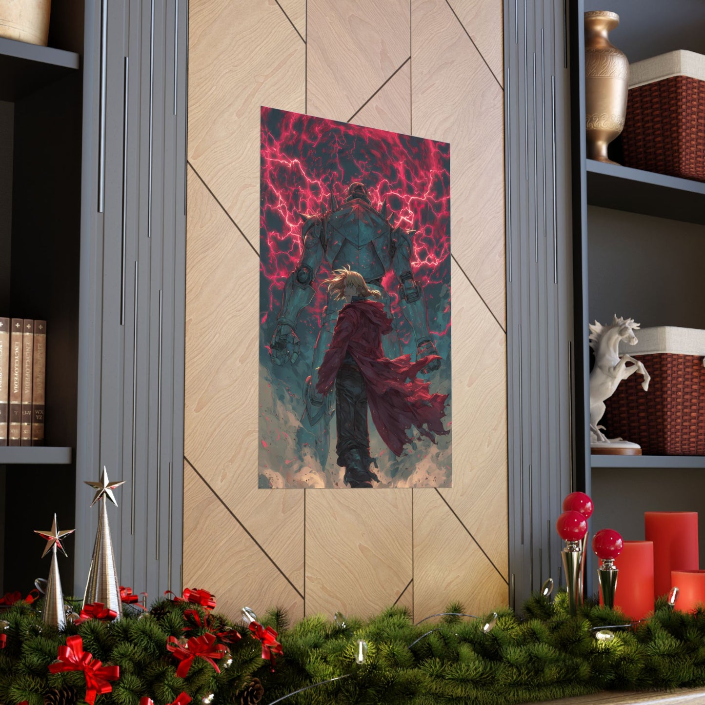 Edward and Alphonse Elric, Fullmetal Alchemist Brotherhood Anime Matte Vertical Poster Wall Art