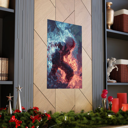 Icy Flames Shoto Todoroki My Hero Academia Anime Matte Vertical Poster Wall Art
