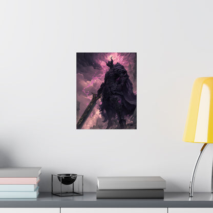 Dark Elemental Knight, Original Anime Art Matte Vertical Poster Wall Art
