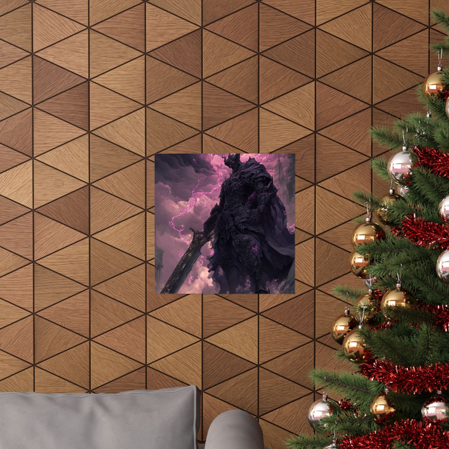 Dark Elemental Knight, Original Anime Art Matte Vertical Poster Wall Art