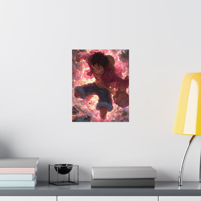 Monkey D. Luffy, One Piece Anime Gomu Gomu No Mi Matte Vertical Poster Wall Art