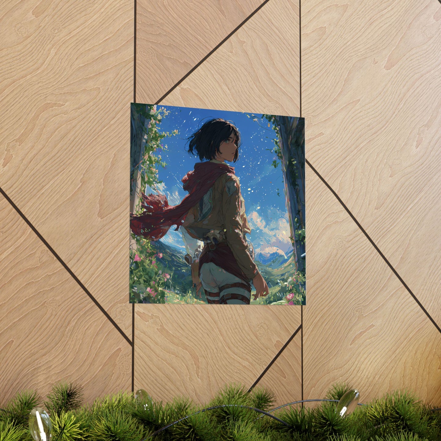 Mikasa Ackerman, Attack On Titan Anime Fan Art Matte Vertical Poster Wall Art