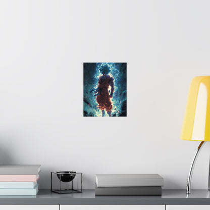 Super Saiyan Blue Goku, Dragon Ball Super Anime Fan Art Matte Vertical Poster Wall Art
