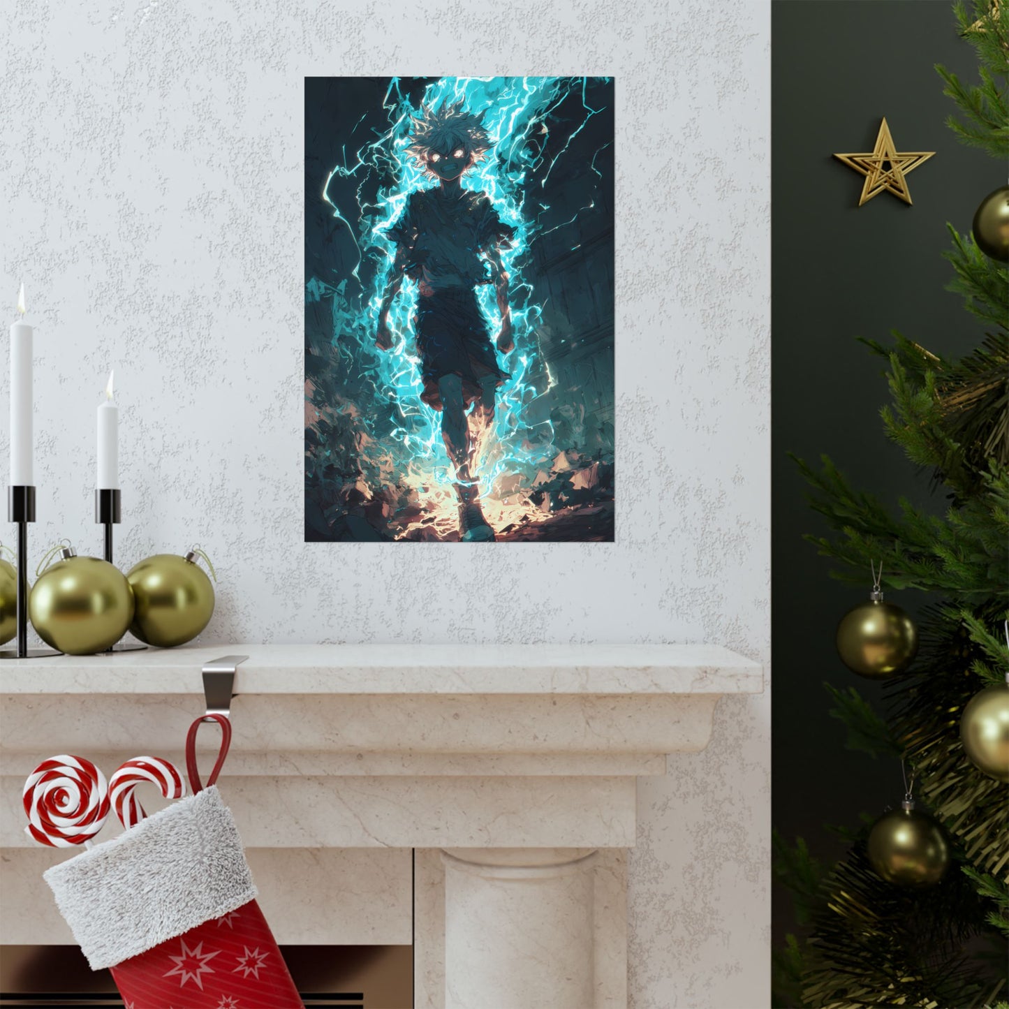 Killua Zoldyck Godspeed, Hunter X Hunter Anime Matte Vertical Poster Wall Art